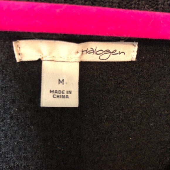 Nordstroms Halogen women’s merino wool faux leather sleeve jacket sz m black - Picture 7 of 8